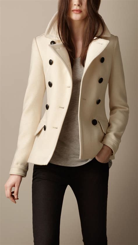 burberry winter white peacoat|net a porter Burberry jacket.